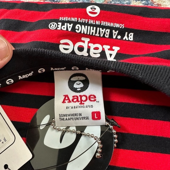 Aape NWT Striped Logo T-shirt Large - Picture 3 of 8